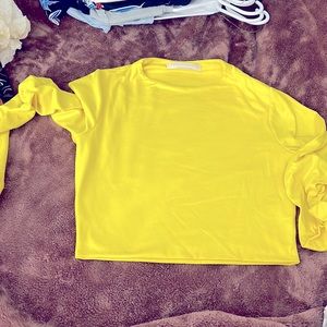 Yellow crop top